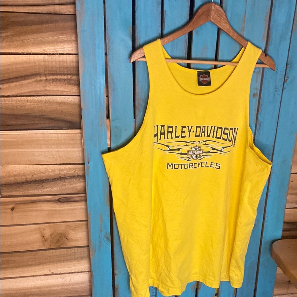Harley-Davidson Bright Yellow Tank top size XXL Mann’s Columbus, Indiana